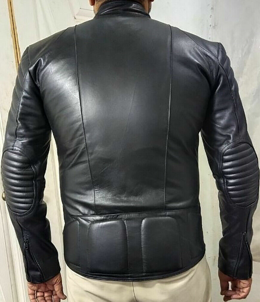 Mens Quilted Leather Bikers Jacket best Motorcycle mens Jacket black cafe racer