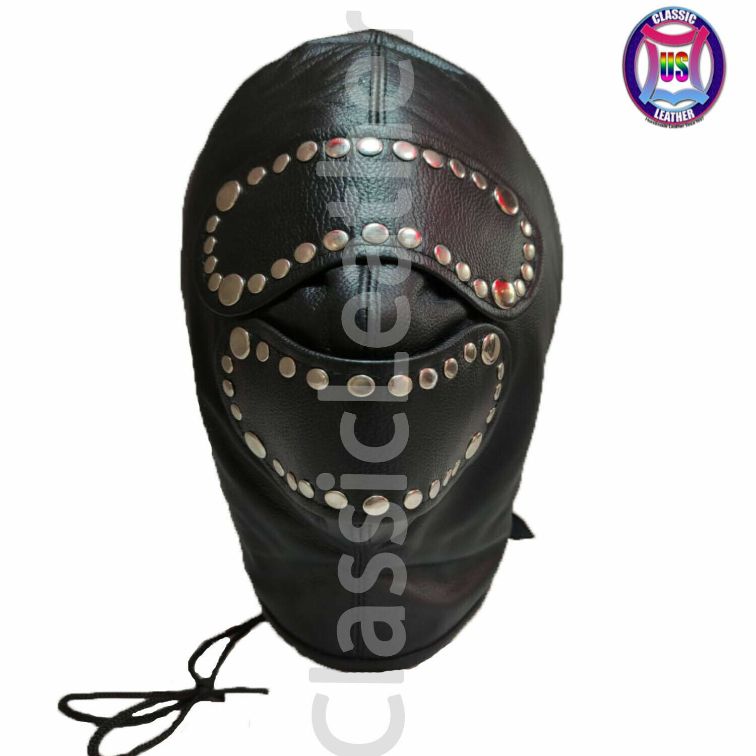 *Handmade Leather Mask Blindfold Hood & mouth Gag BDSM GIMP Sensory Deprivation