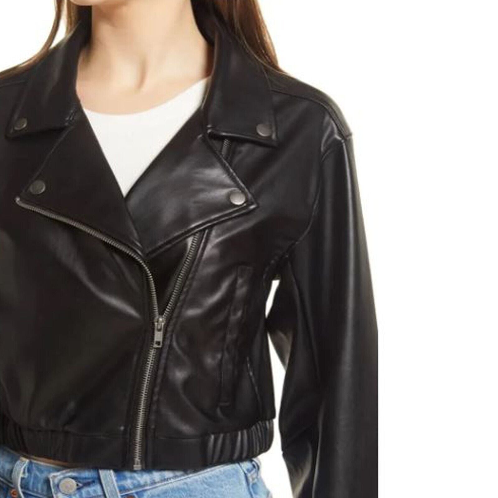 100% Real Leather Jacket Motorcycle Casual Outdoor Slim Fit Biker Crop Jacket