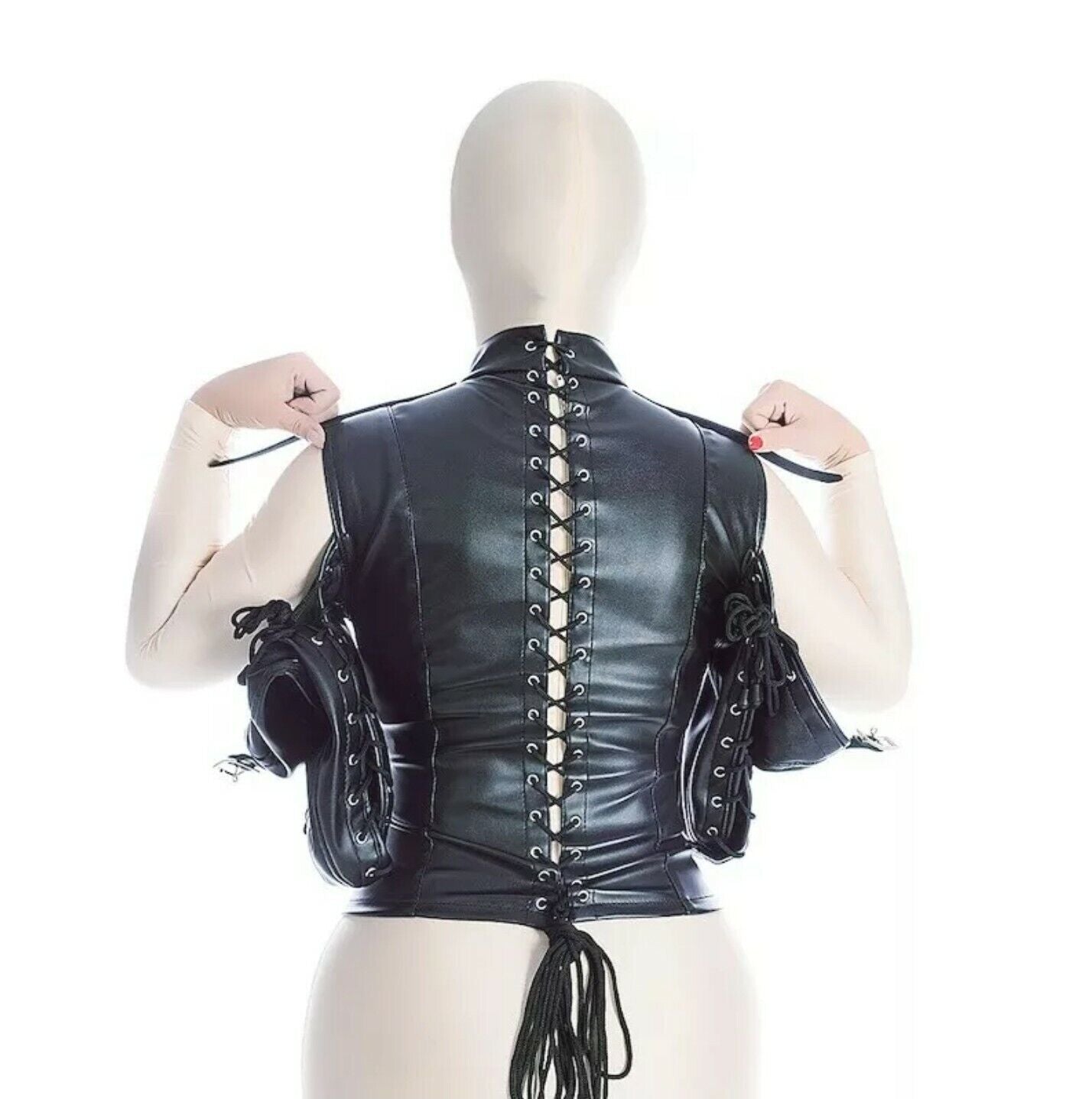 *Women Leather Armbinder Bitchsuit Extreme Bondage BDSM Restraint Straitjacket