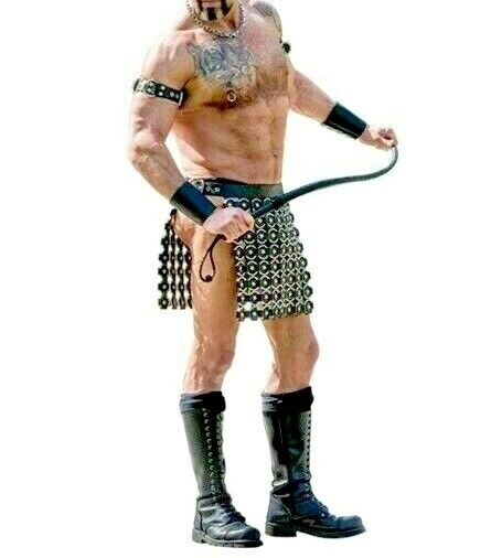 Mens Gladiator kilt Larp Leather Skirt Steampunk costume party Scottish outfit