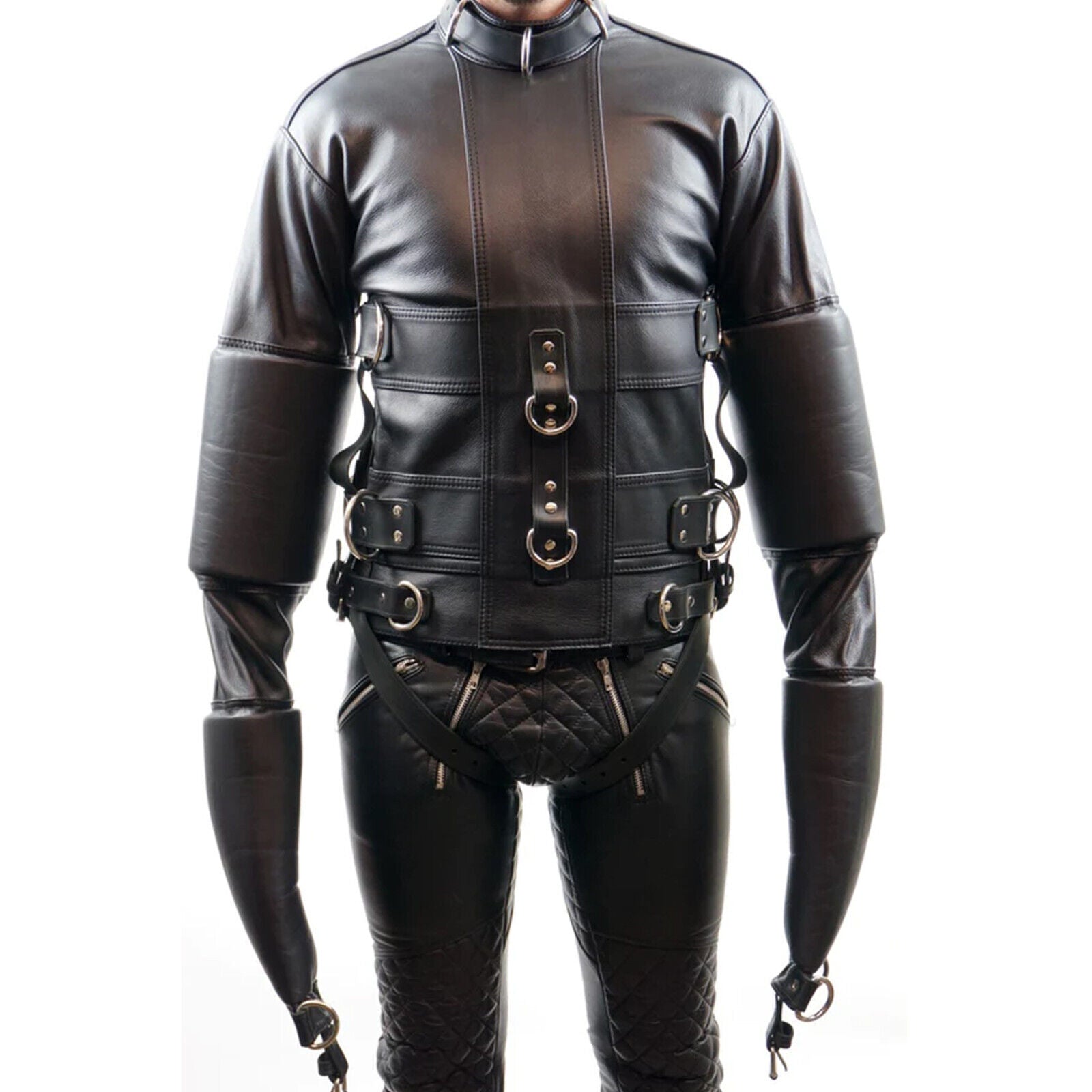 Original Cowhide Leather Bondage StraitJacket BDSM