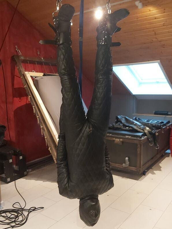 Pure Bondage Suit padding Jump suit bdsm real leather bandage suit mreitress