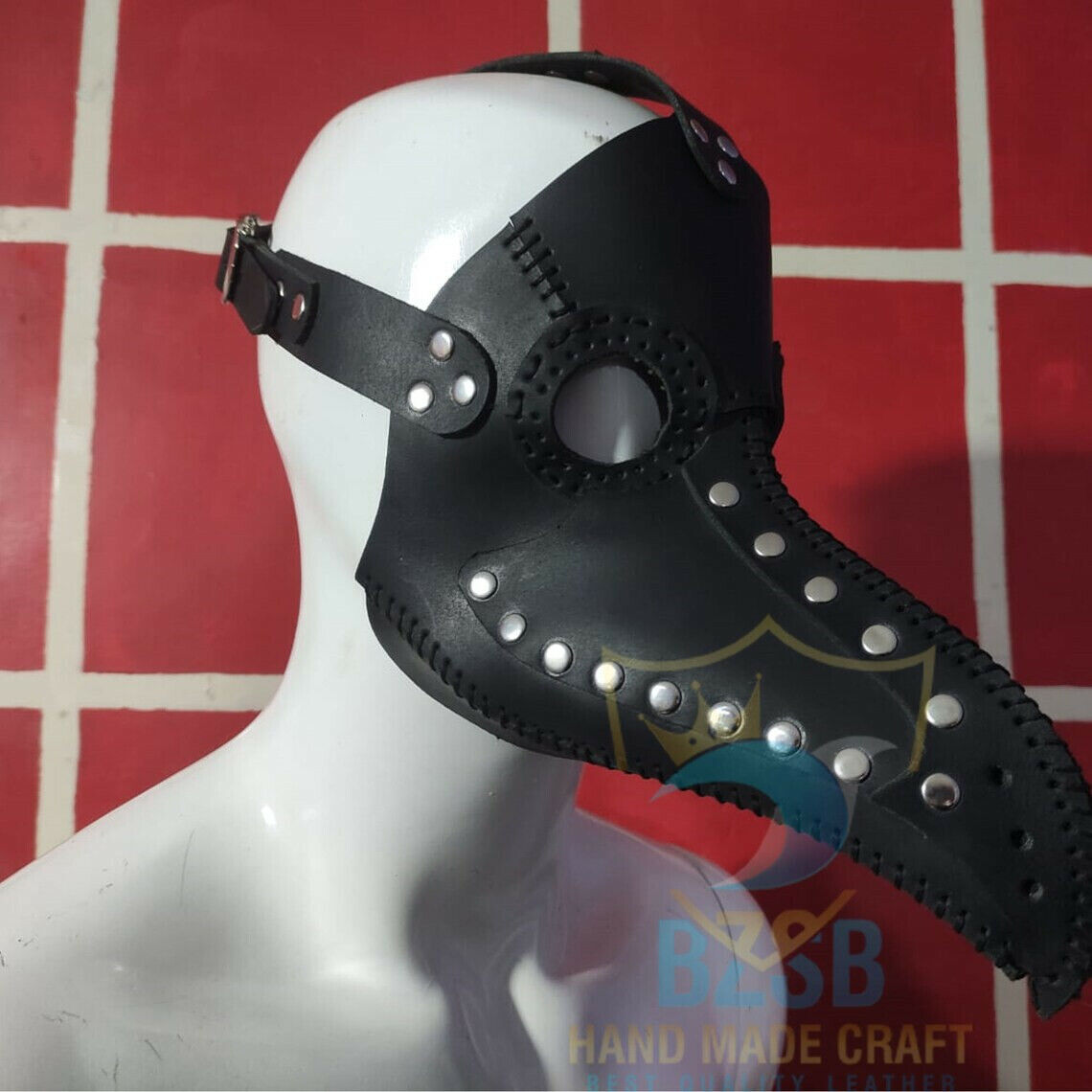 Pure Real Leather Goods Handmade Mask Bondage Mask Plague Doctor Leather Mask