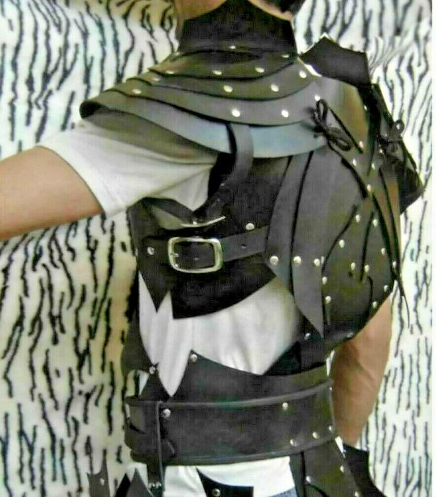 Medieval leather armor Viking costume Black LARP Armor reenactment cosplay armor