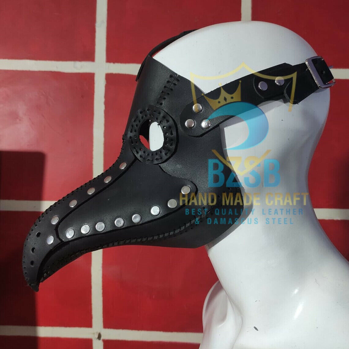 Pure Real Leather Goods Handmade Mask Bondage Mask Plague Doctor Leather Mask