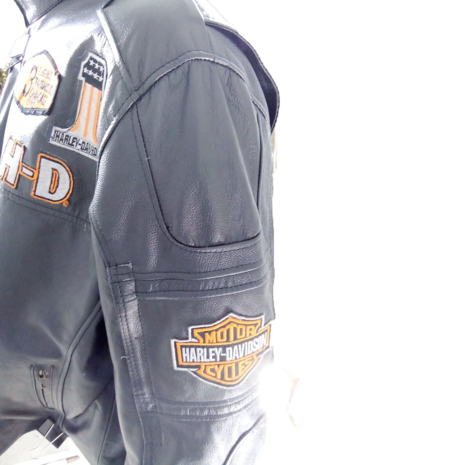 Men Genuine Leather Jacket Harley Davidson Motorcycle Biker Cafe Racer Jacket SM