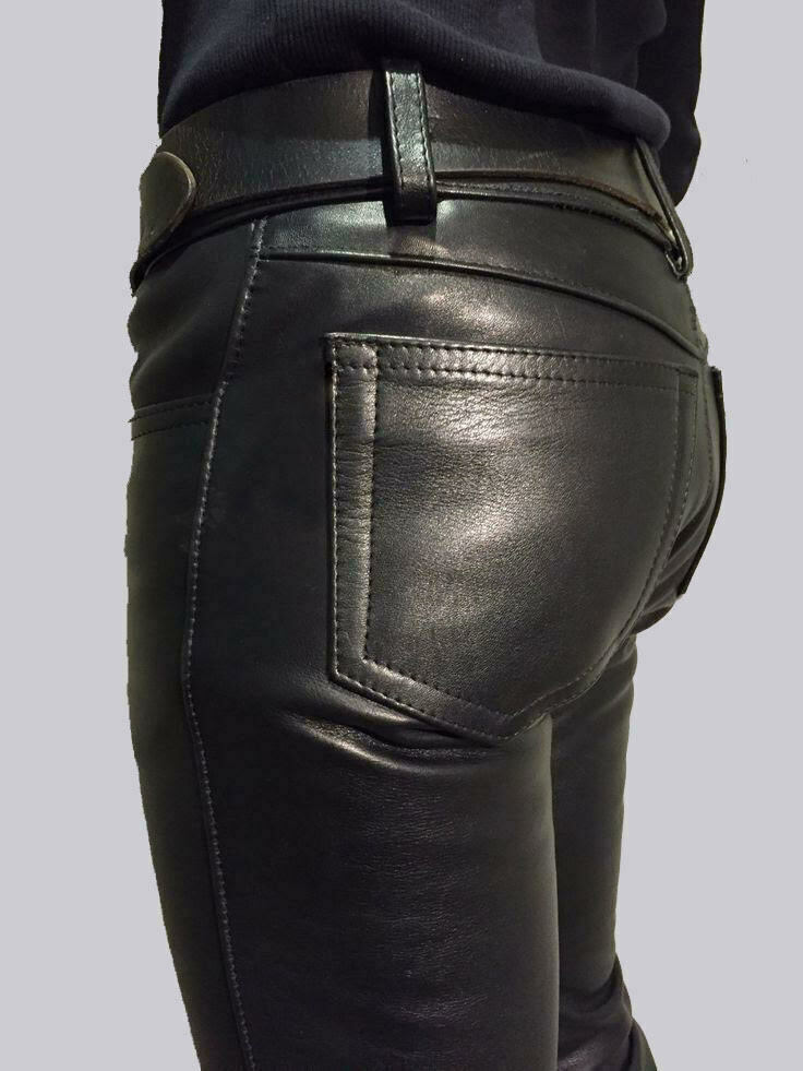 Mens Real Leather Bikers Pants Quilted leather Black motorcycle Biker style Pant