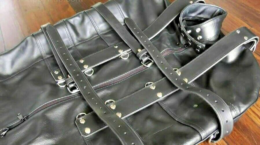 Leather Sex Toys SleepSack BDSM Bondage Bag Restraint Leather Bondage Harness XL