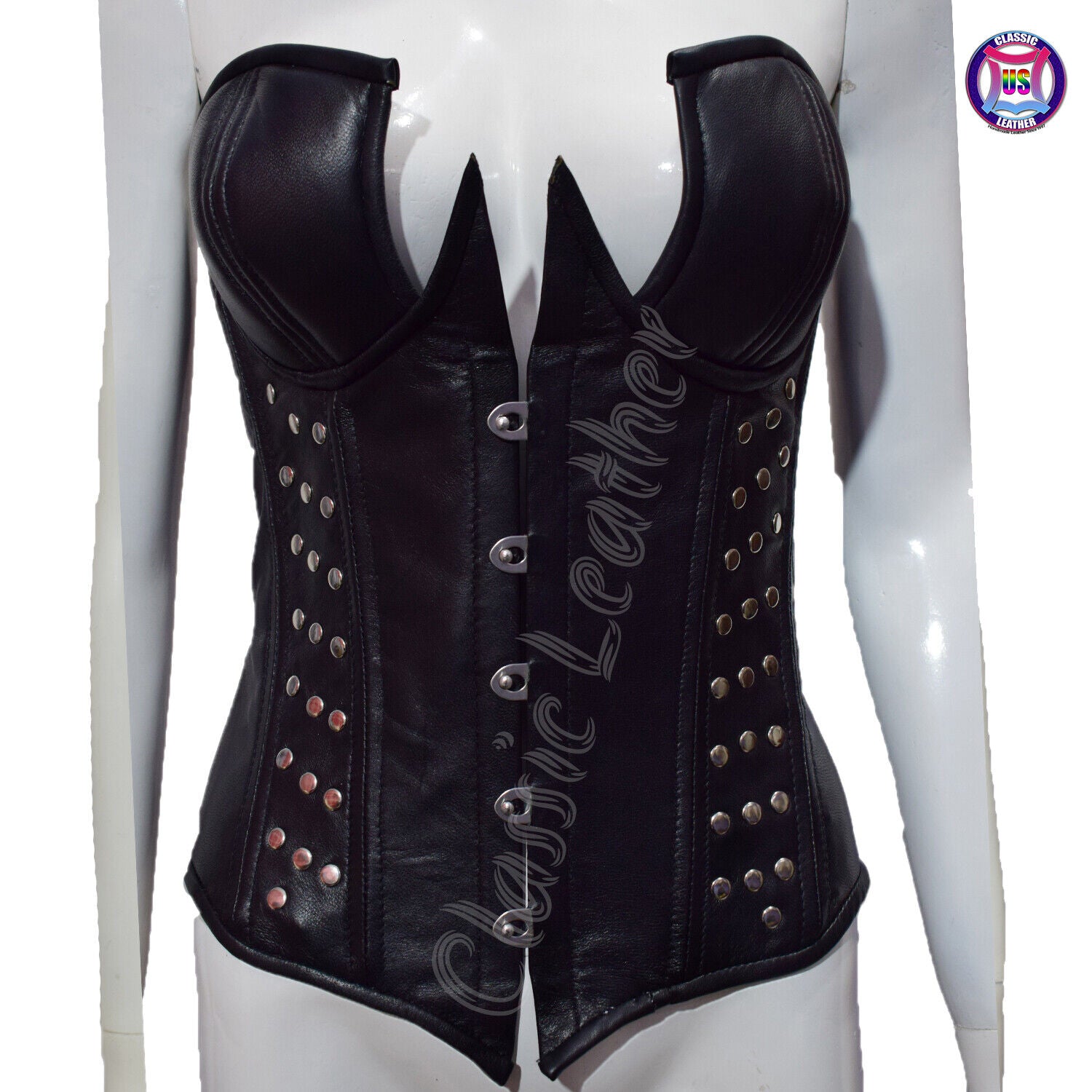 Leather Corset Bustier Women Sexy Waist Lingerie Steampunk Gothic Lace Cincher