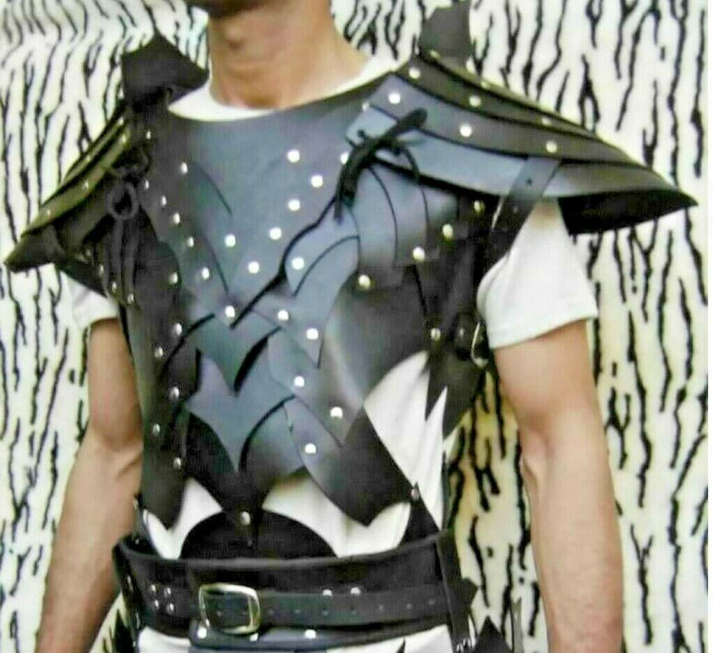 Medieval leather armor Viking costume Black LARP Armor reenactment cosplay armor