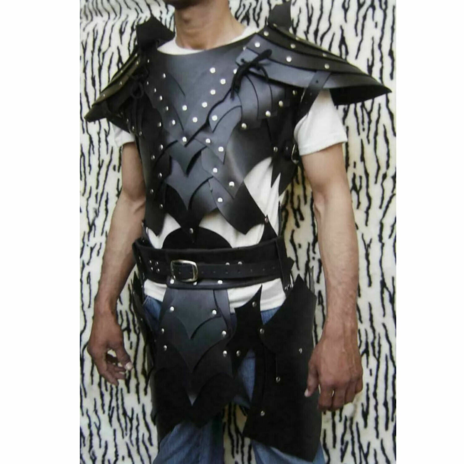 Medieval leather armor Viking costume Black LARP Armor reenactment cosplay armor