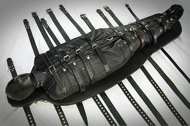 Leather Extreme BDSM SleepSack Fetish Sensory Deprivation Restricted Bondage bag