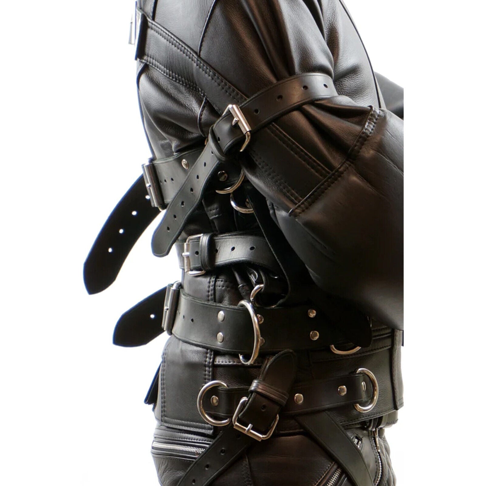 Original Cowhide Leather Bondage StraitJacket BDSM