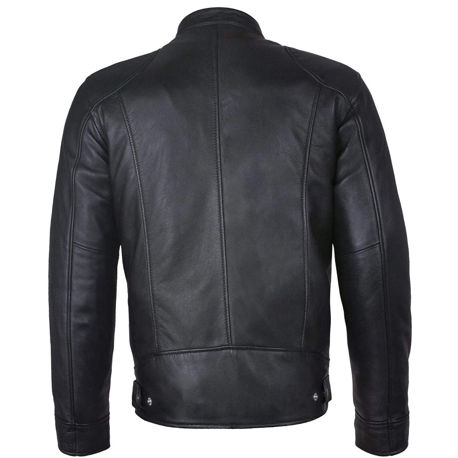 Men's Café Race Vintage Distressed Black Leather Jacket, Real Leather Jacket, Me