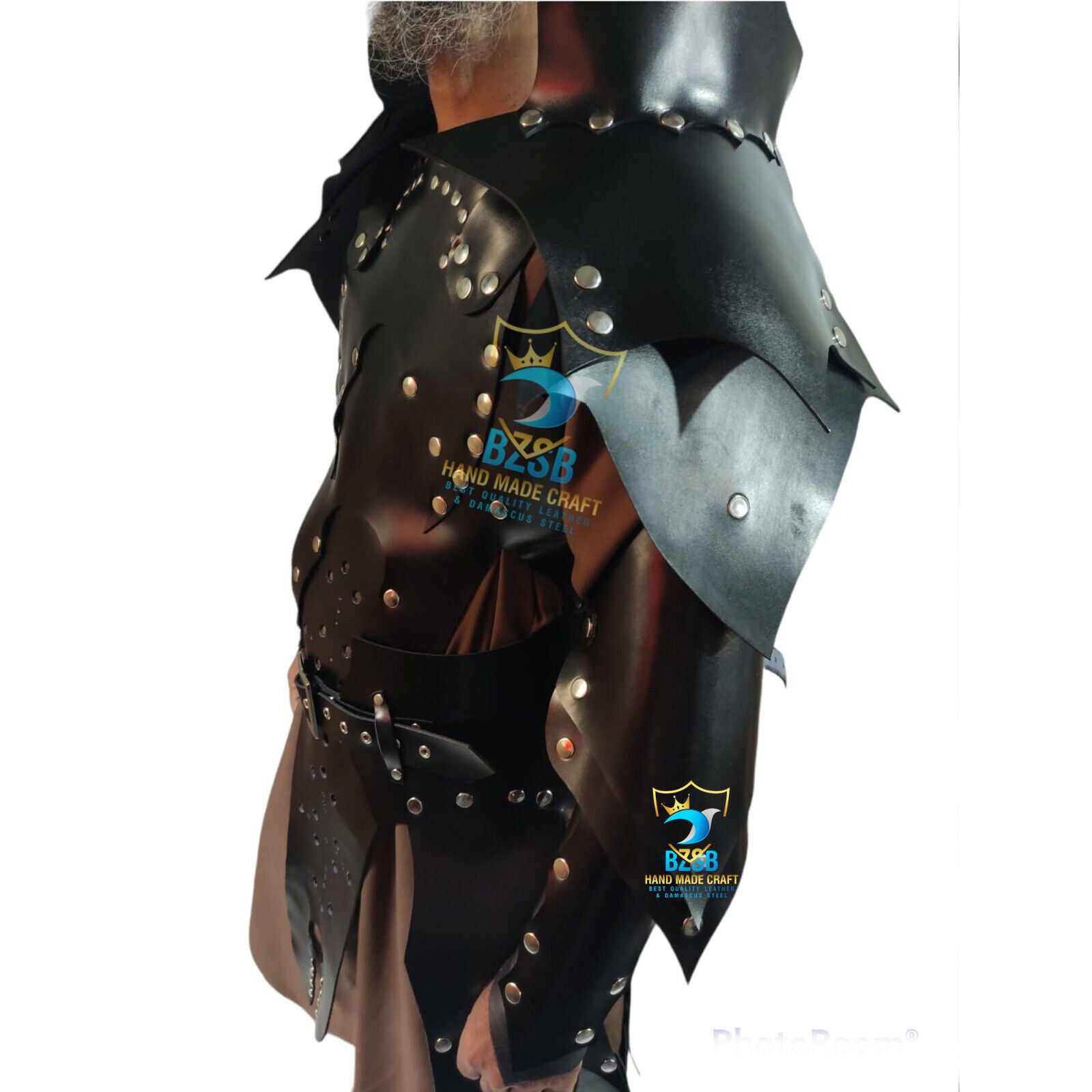 Men Leather Cuirass Armor Medieval Roman Costume Breastplate Viking LARP Cosplay