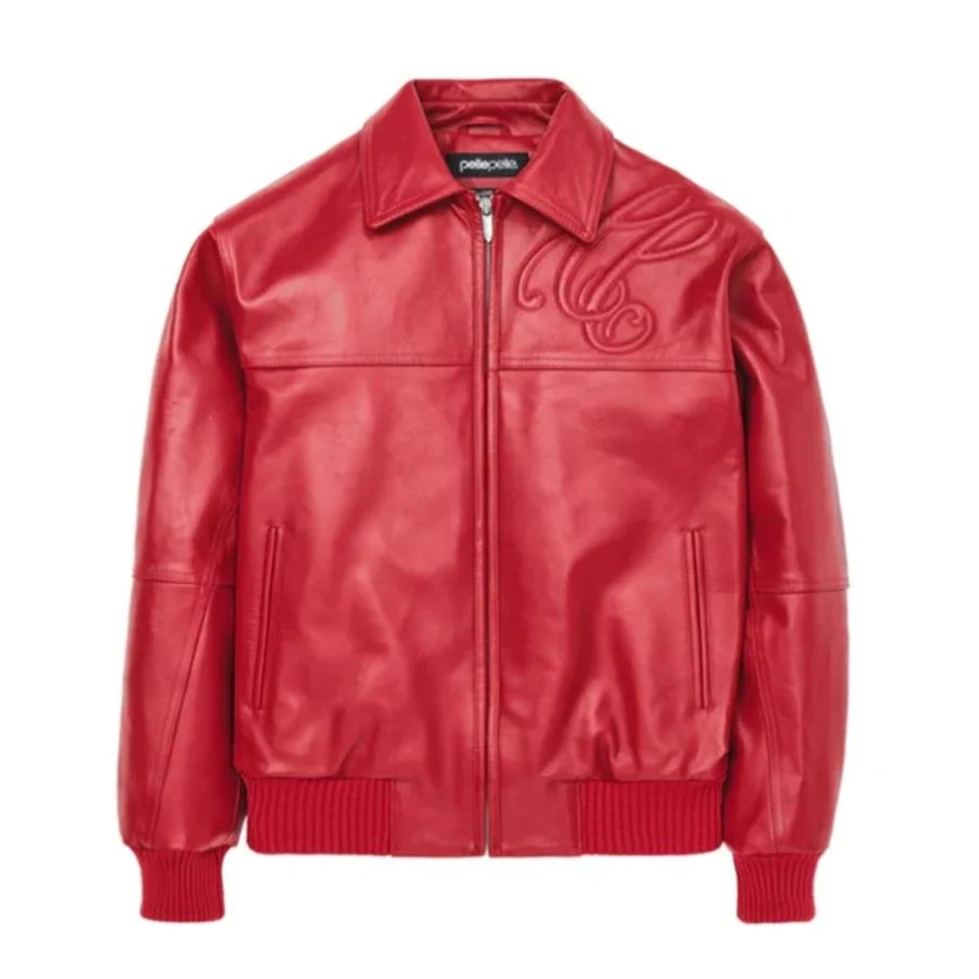 Premium Pelle Pelle Red Cowhide Leather Jacket for Men – Bold Bomber Style