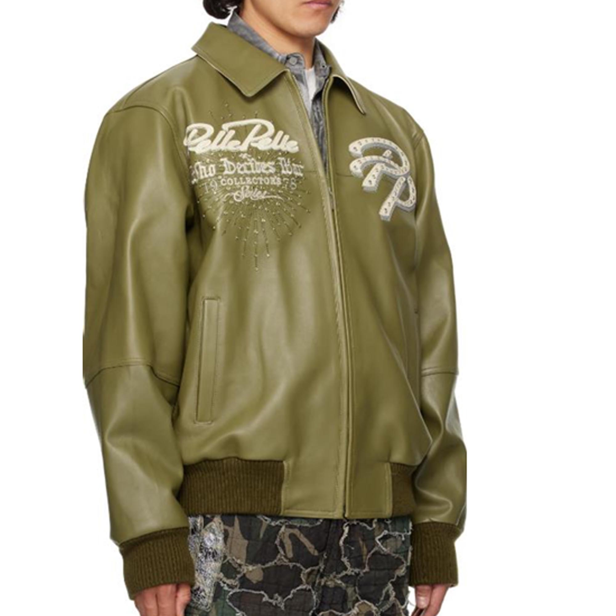 Pelle Pelle Greatest Of All Time Marc Buchanan Olive Jacket (Copy) leathertaboo.com