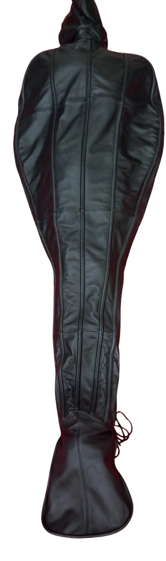 Leather BDSM Sleep Sack Bondage Body Bag With Hood