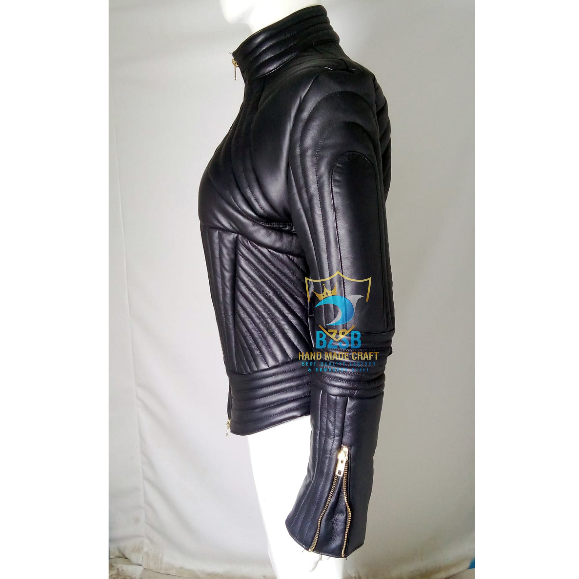 Woman Biker Sheep Leather Jacket