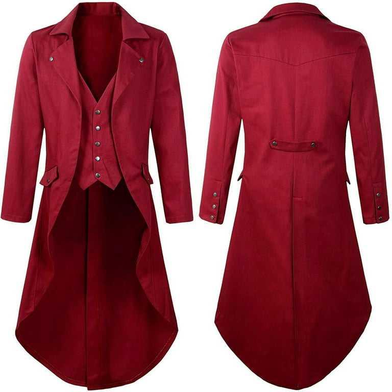 Red Leather Overcoat Cosplay Full Suit (Halloween / Costume Long Coat Outfit)