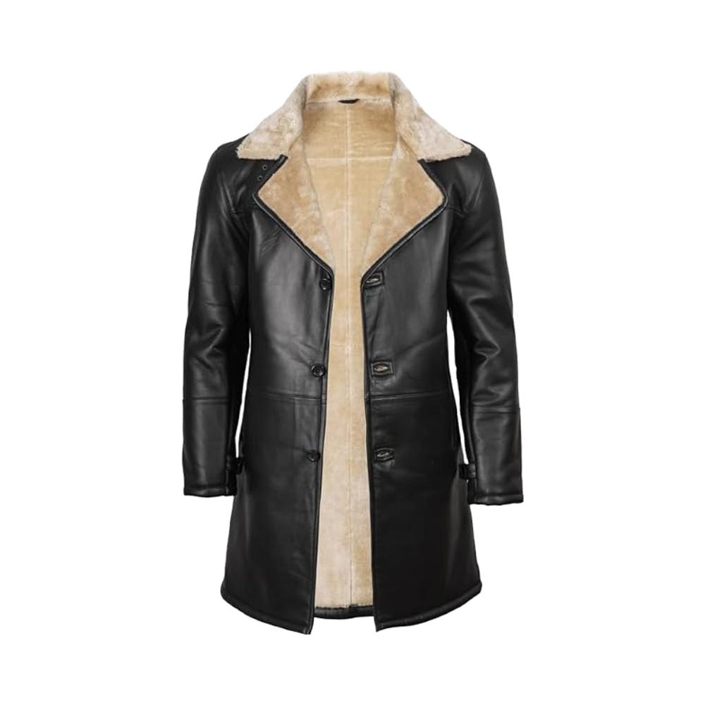 Men's Real Lambskin Single Breasted Leather Coat - Winters Leather Jacket