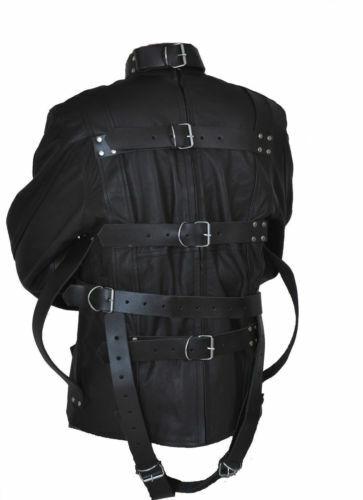 Real Heavy Duty Leather Padded Straitjacket - Clubwear Adjustable Straight Jacket