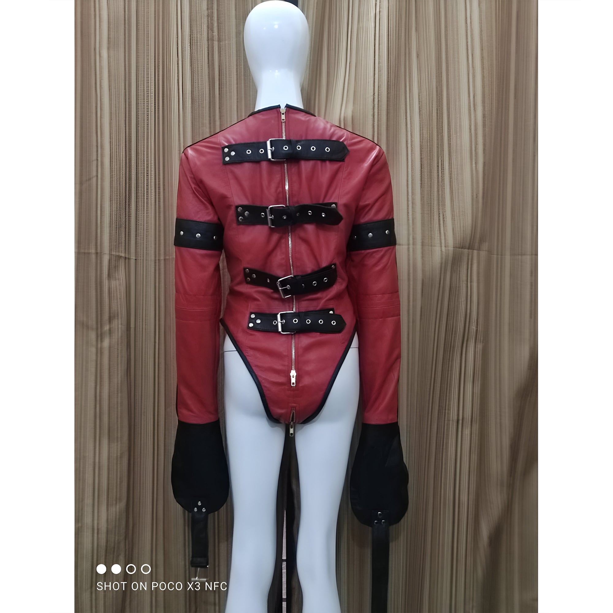 Real Women Leather Catsuit Straitjacket