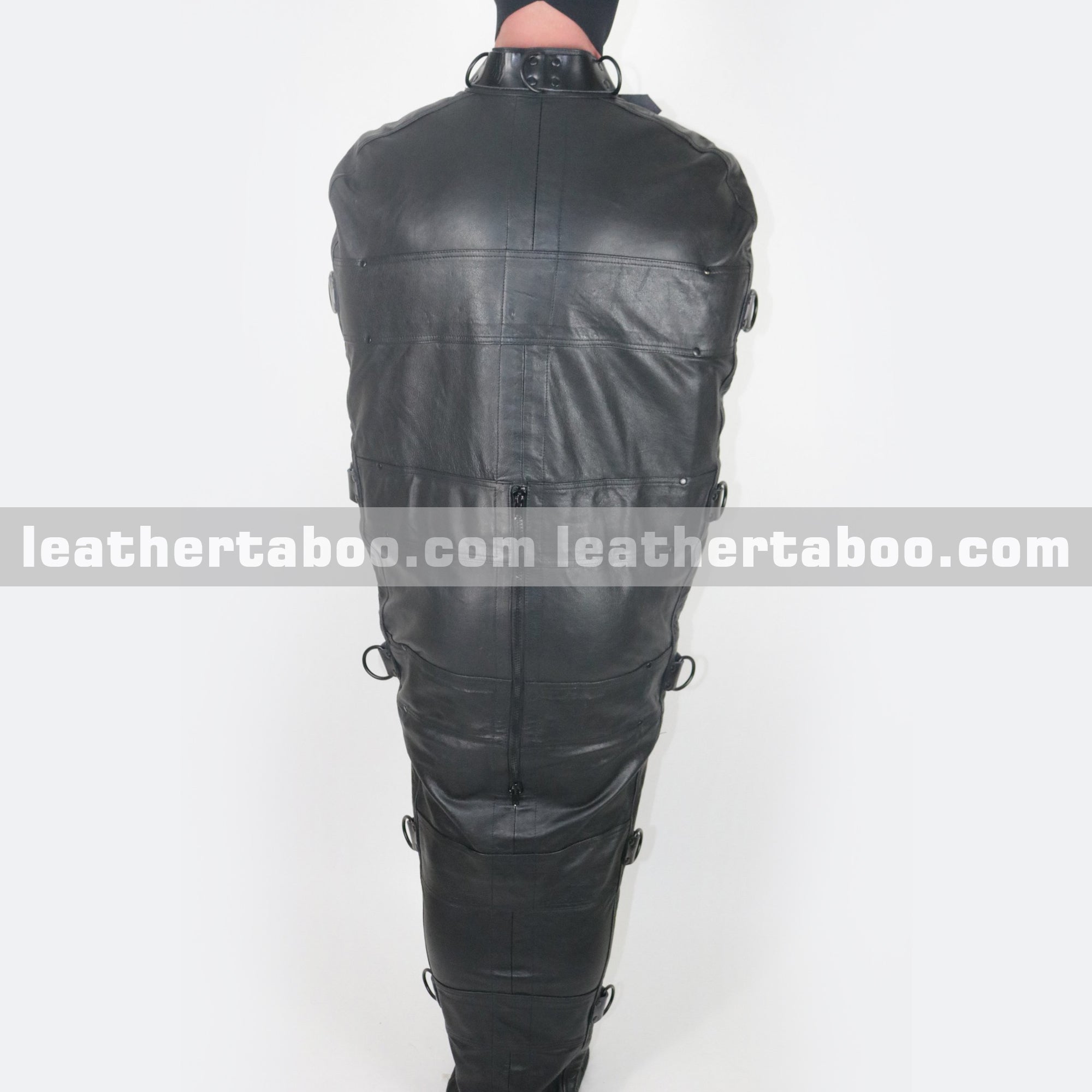 Full-Body Leather Sleep Sack with Straps & D-Rings – Premium Cowhide Heavy-Duty Restraint Gear