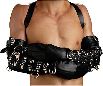 Premium Genuine Black Leather Hand Binder For Adult Play & Role Play