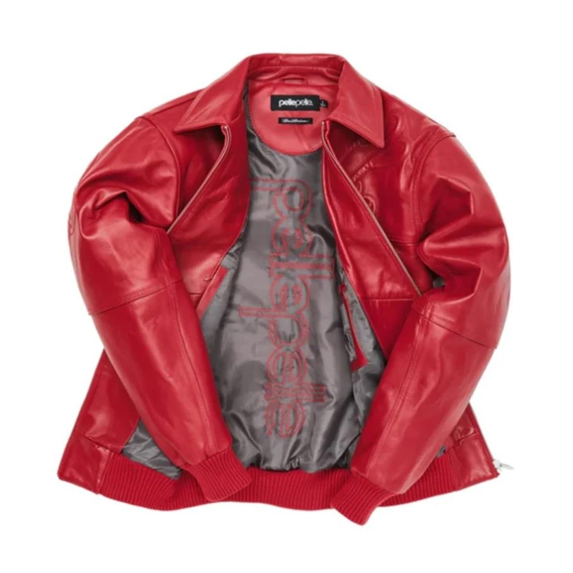 Premium Pelle Pelle Red Cowhide Leather Jacket for Men – Bold Bomber Style
