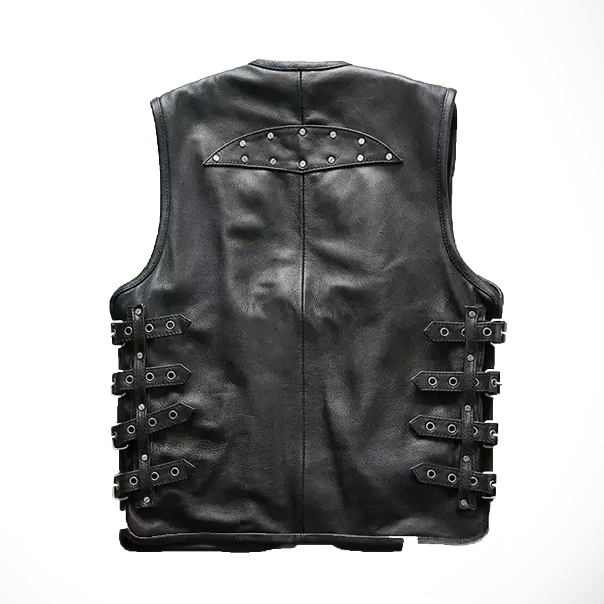 Design Leather Biker Vest / Motorcycle Motorbike Vest For Men