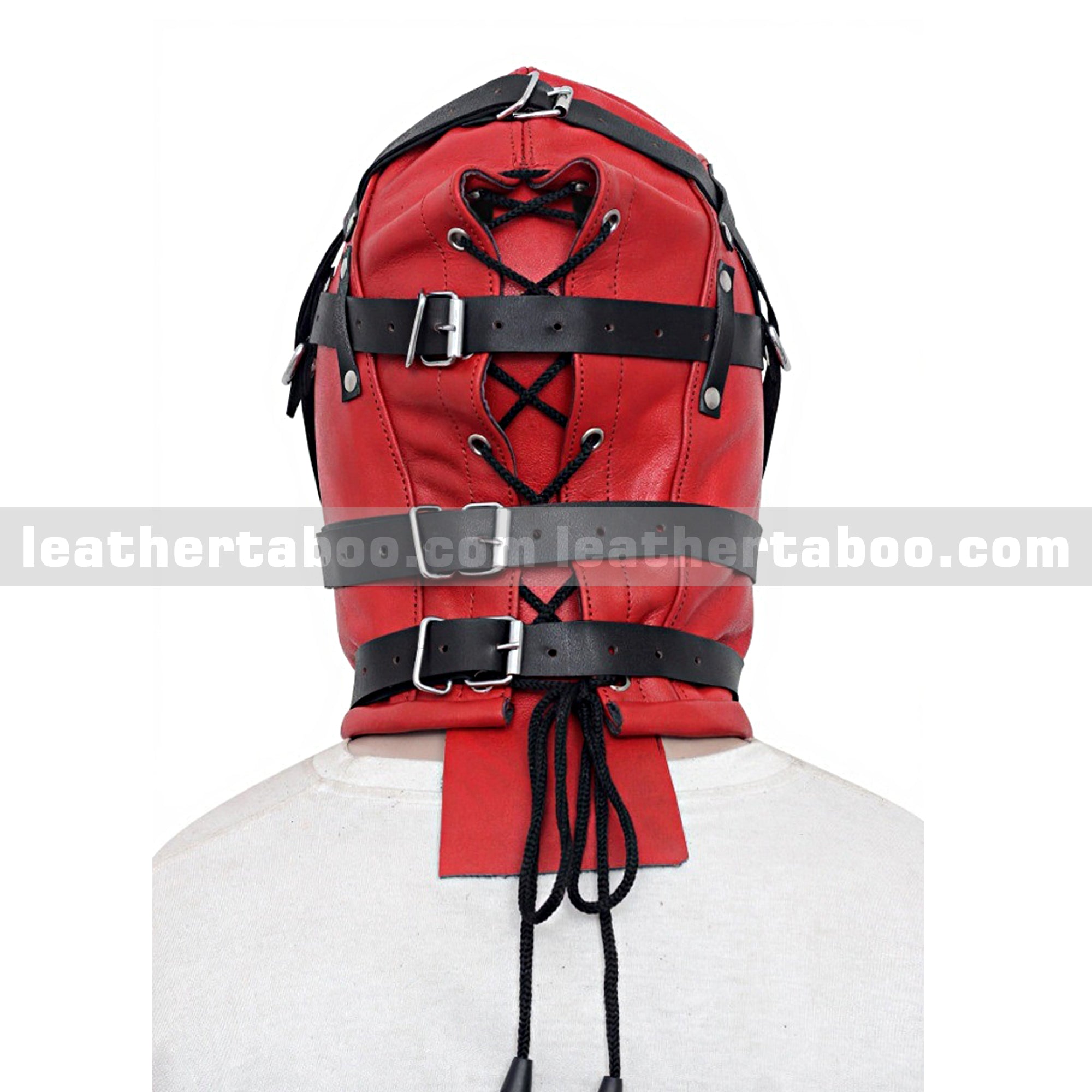 Full Face Leather Bondage Hood