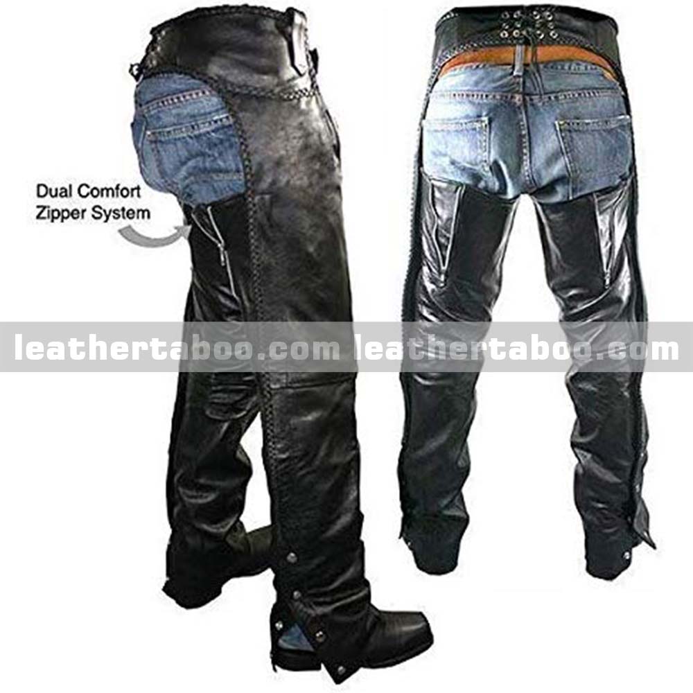 Premium Leather Chaps | Classic Motorcycle Riding Gear | Stylish Western & Biker Leather Chaps - Leather taboo