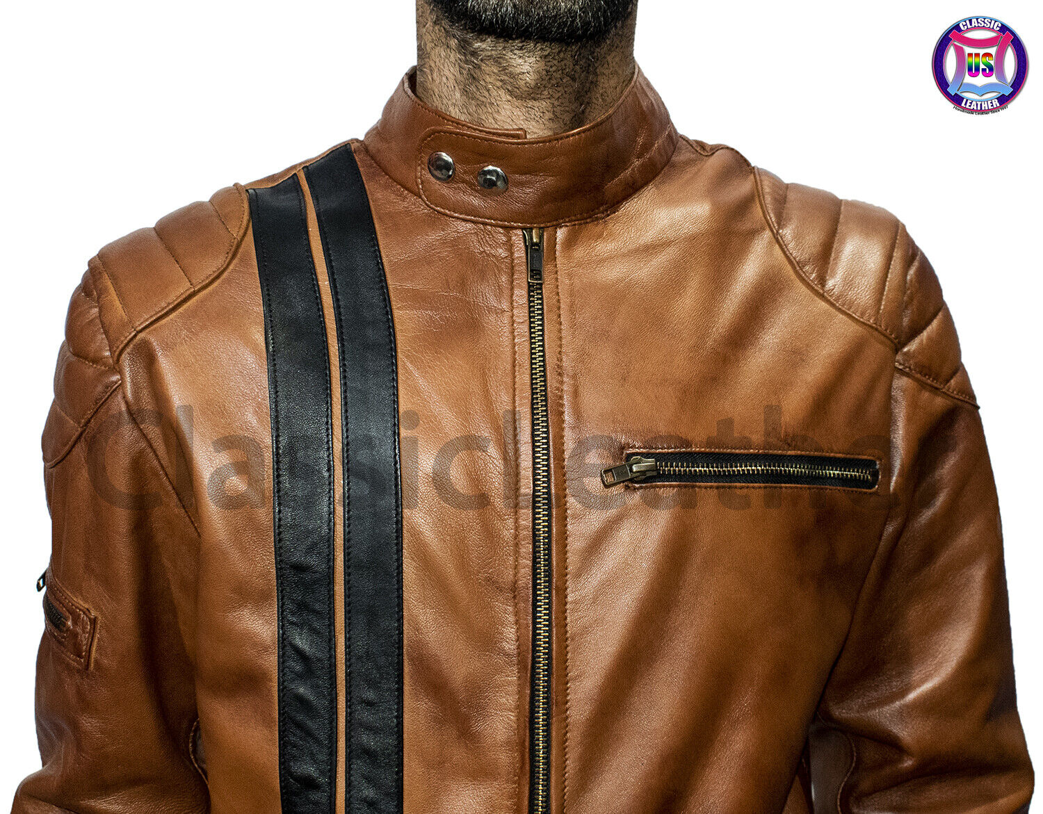 Genuine cowhide leather catsuit men fashion styling outfit