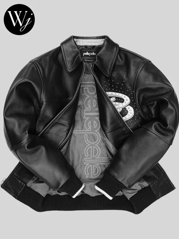 Premium Cowhide Leather Pelle Pelle Black Jacket for Men