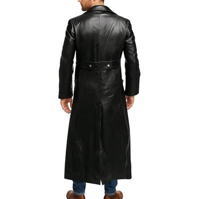 The Auermann Stunning Double Breasted Cowhide Black Leather Coat