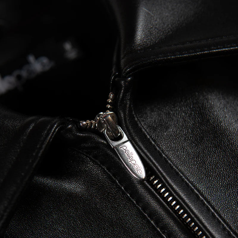 Pelle Pelle x FISLL City of Knicks Women’s Black Leather Jacket leathertaboo.com