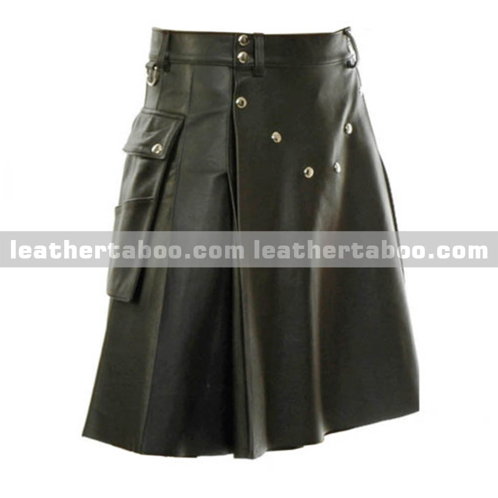 Men's Genuine Leather Kilts – Classic Utility Design