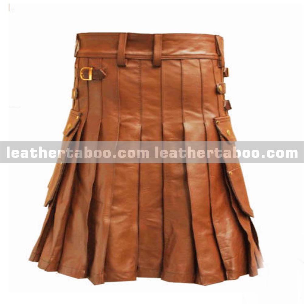 Men's Genuine Leather Kilts – Classic Utility Design