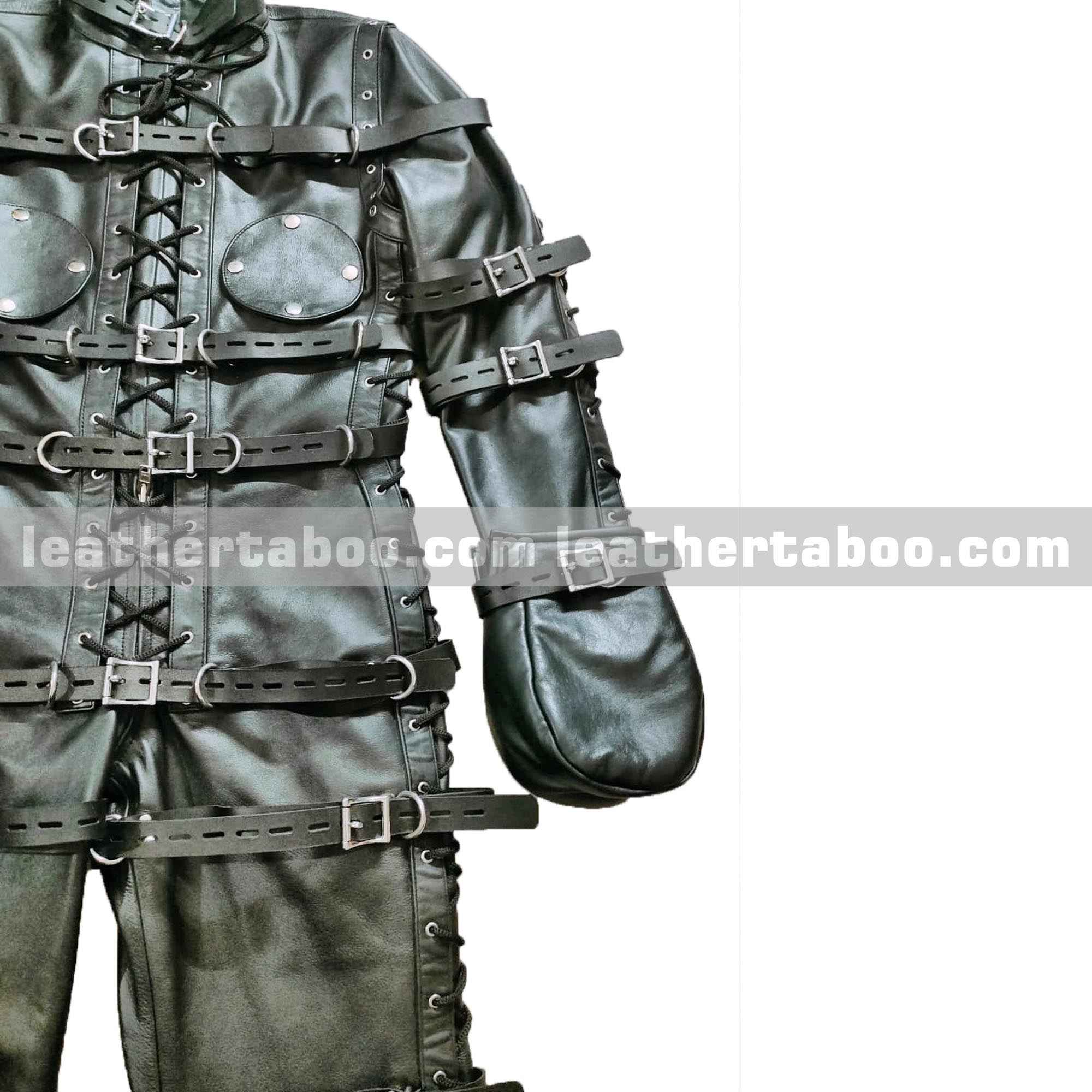 Full-Body Leather Catsuit | Bondage Fetish Suit | Gothic BDSM Outfit | Handmade Alternative Fashion | Cowhide Leather Costume (Copy)