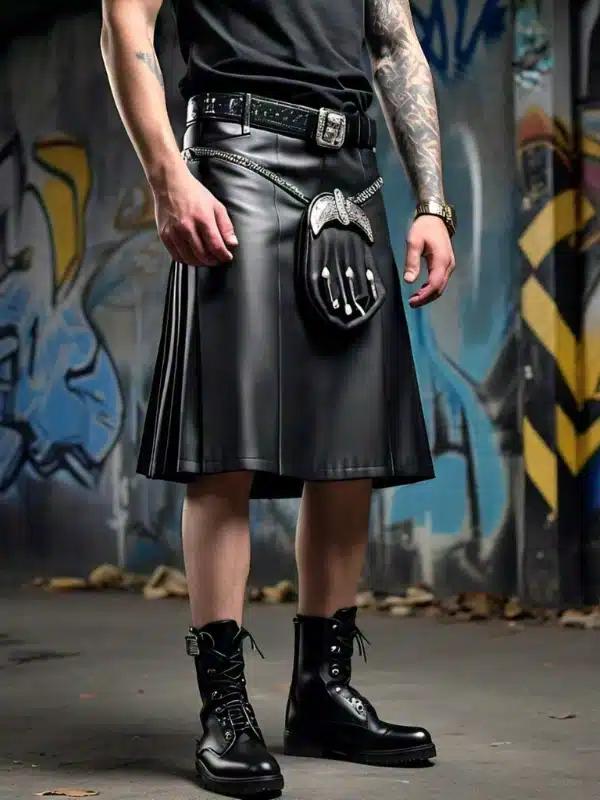 Unisex Fashion Leather Skirt