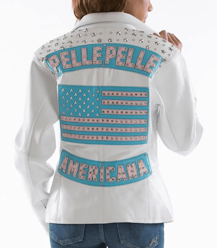 Pelle Pelle All Americana Women’s White Leather Jacket leathertaboo.com