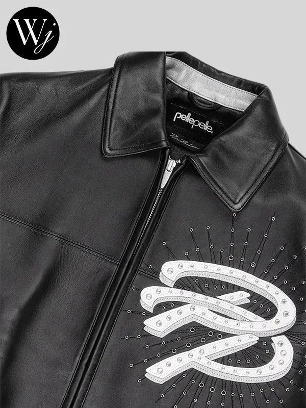 Premium Cowhide Leather Pelle Pelle Black Jacket for Men
