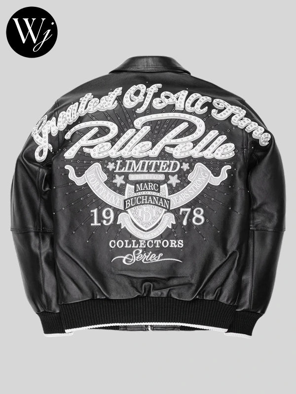 Premium Cowhide Leather Pelle Pelle Black Jacket for Men