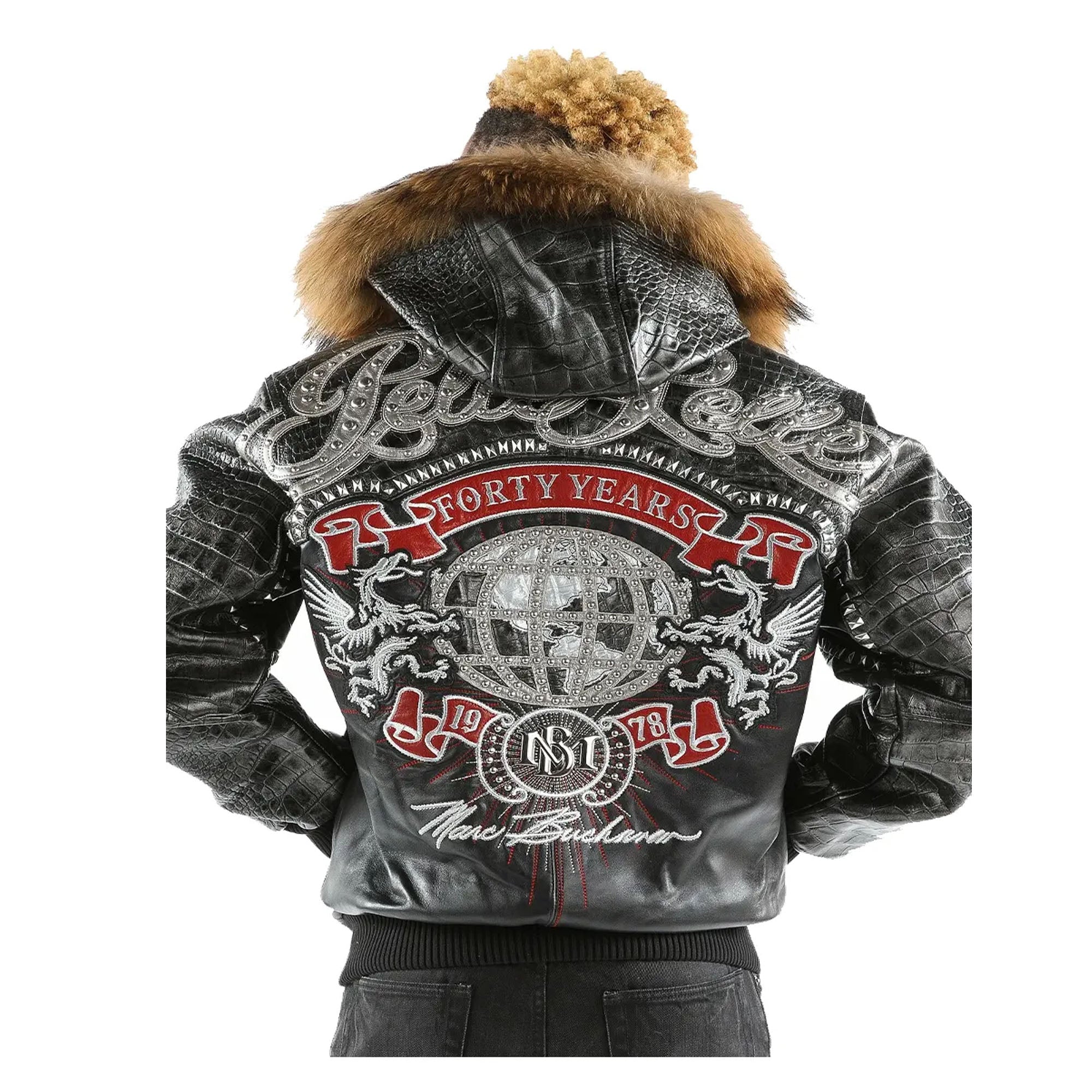 Pelle Pelle World Tour 1978 black leather jacket Back