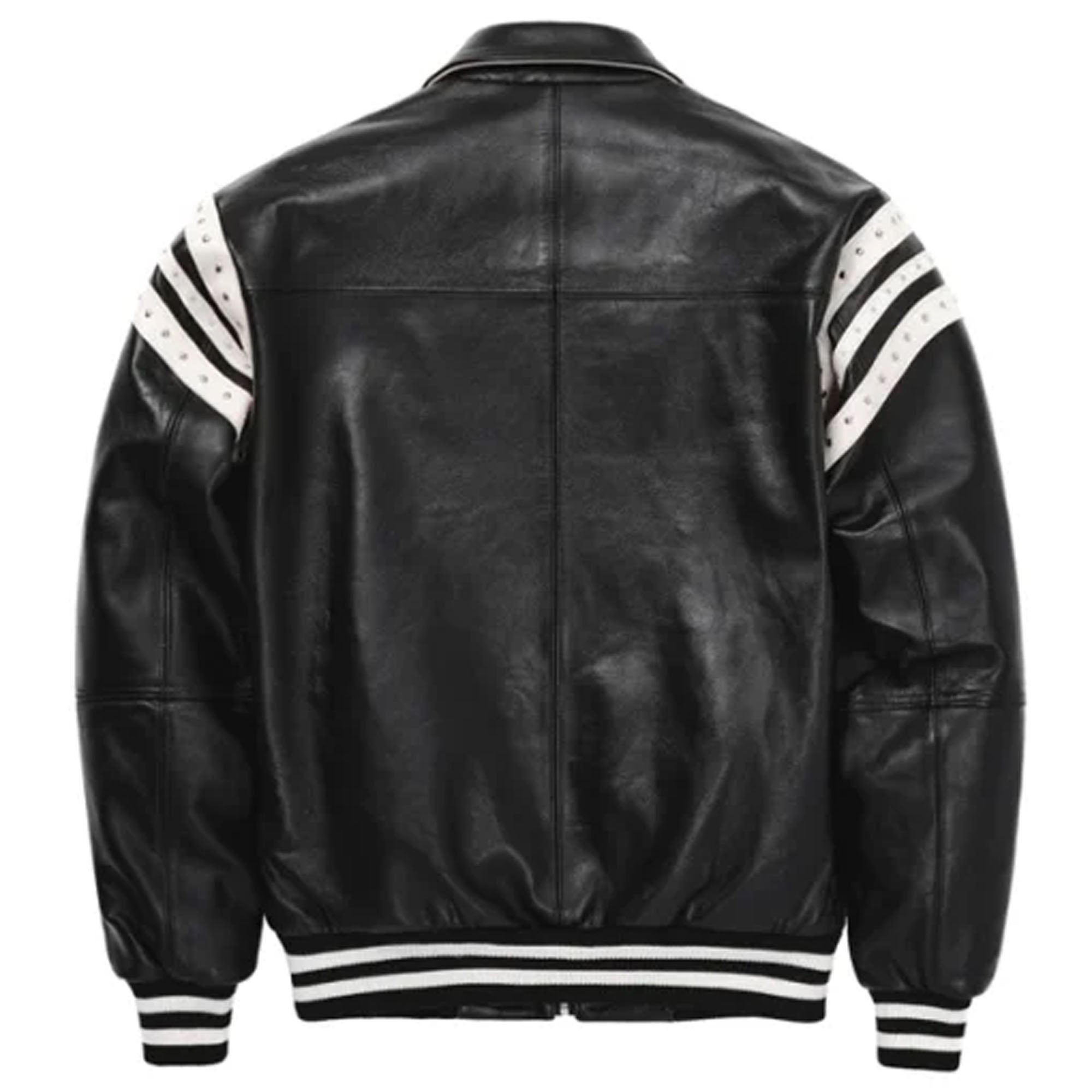 Pelle Pelle encrusted varsity leather jacket Back view