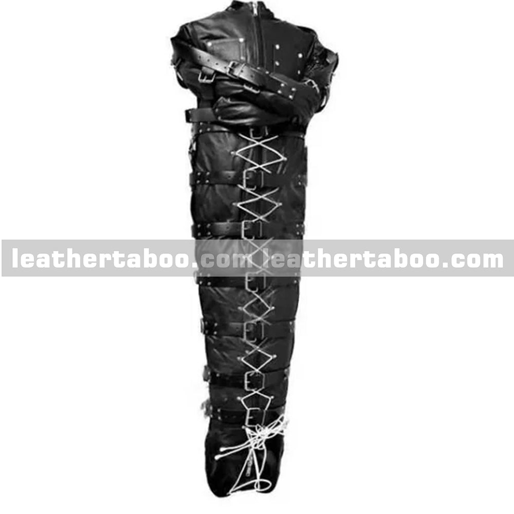 Premium Leather Bondage Sleepsack with Arm Binder leathertaboo.com