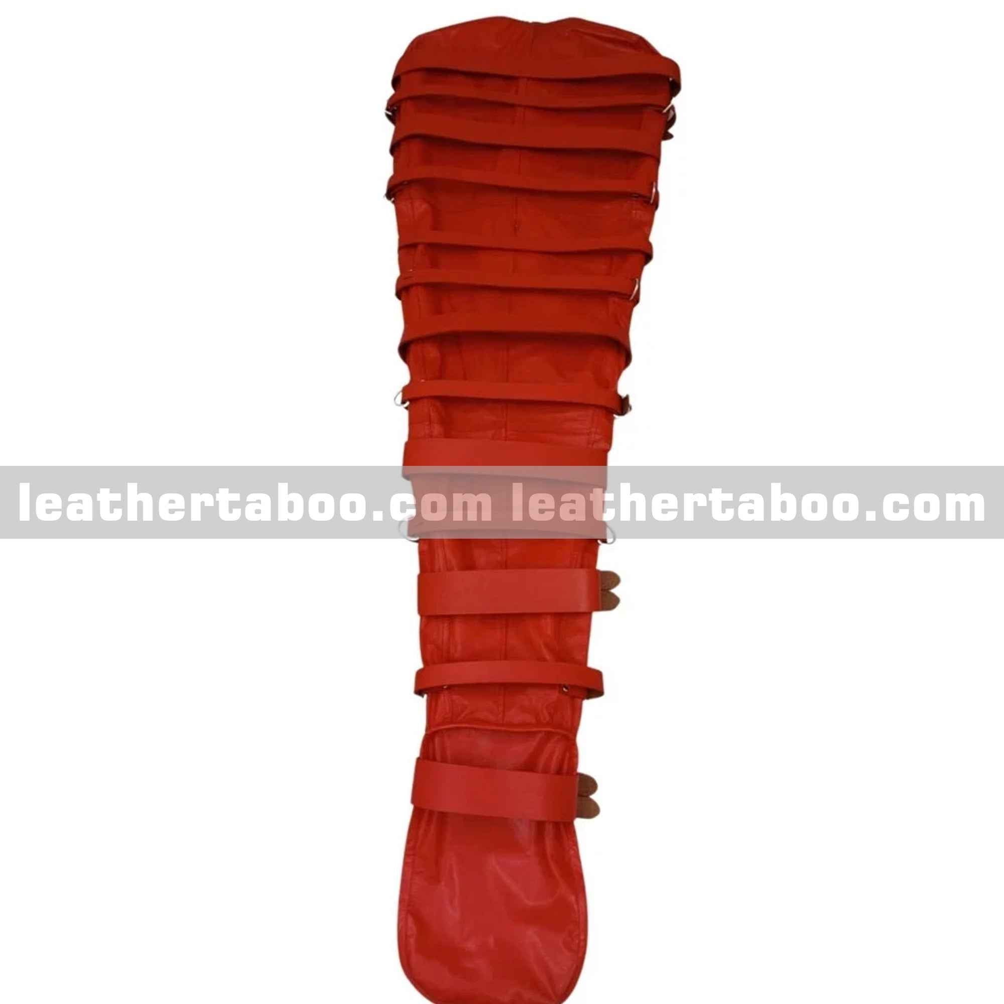 Genuine Leather Sleep Sack Body Bag with Heavy Duty Belts & Front Zip