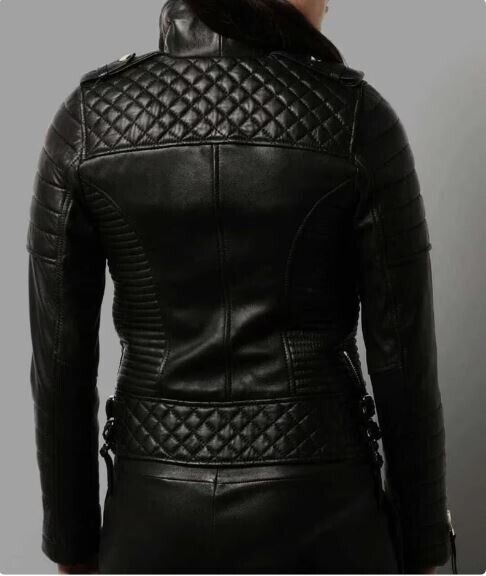 Premium men leather motorcycle jacket slim fit streetwear look